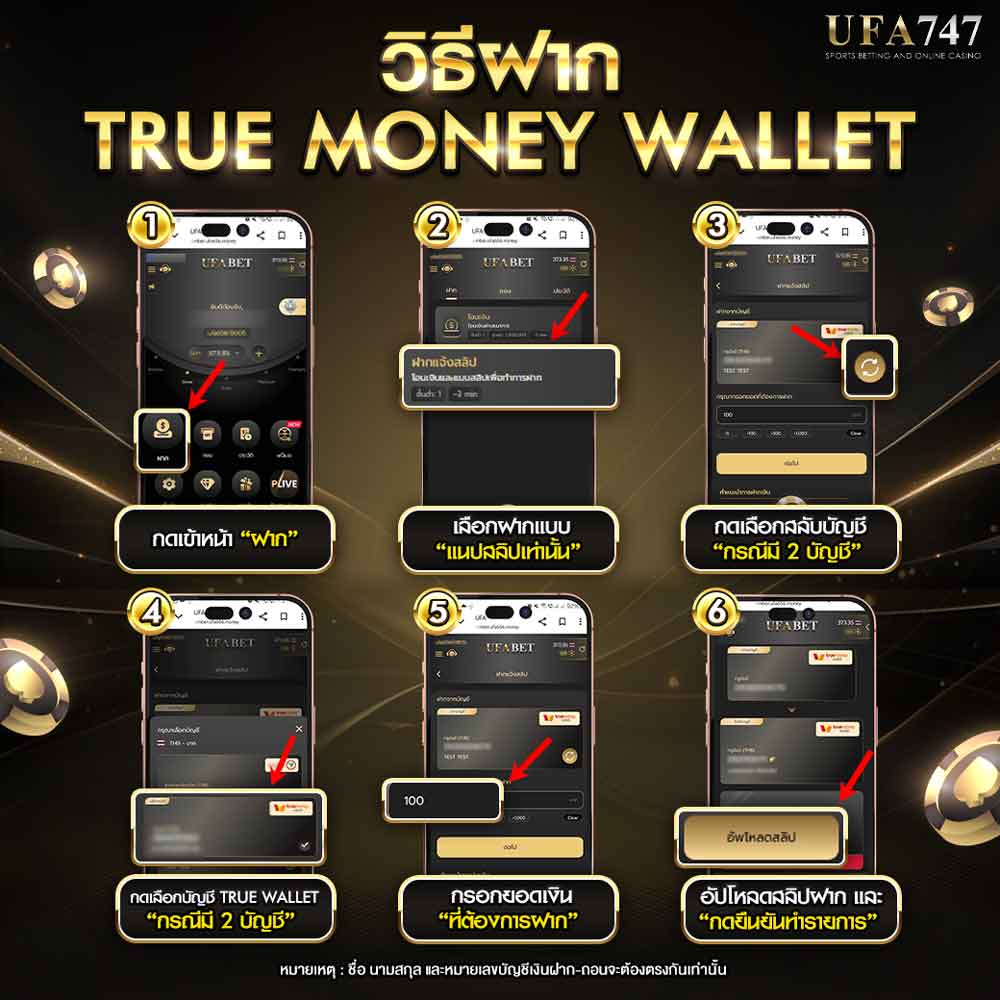 ขั้นตอนการฝากผ่านวอเลท UFA747